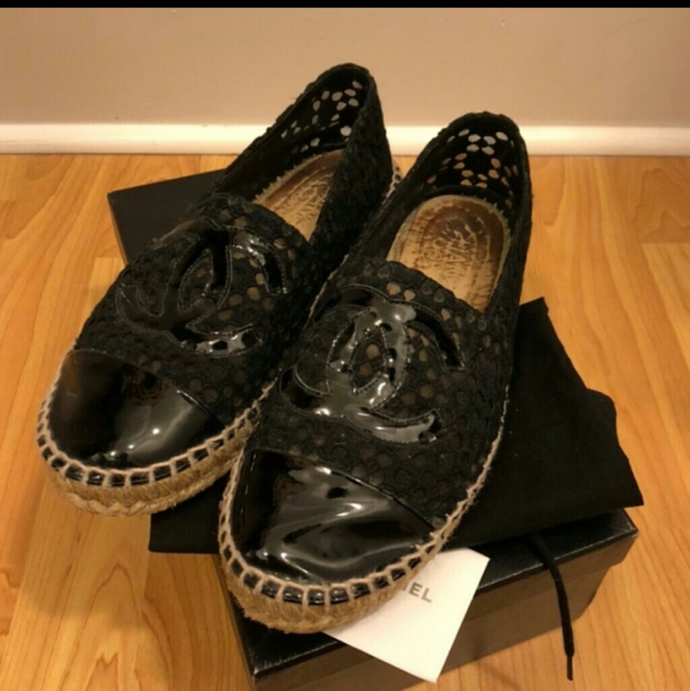 Chanel Espadrilles black lace